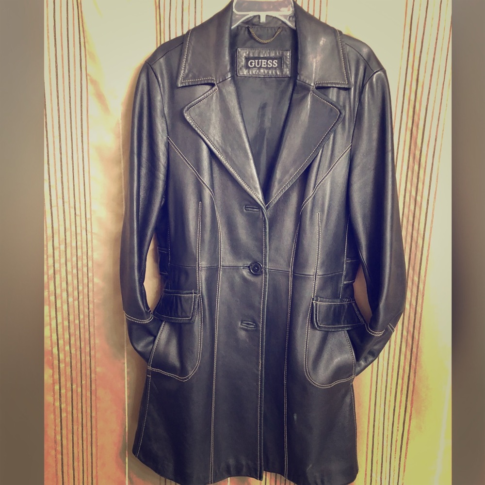 GUESS All Leather Coat